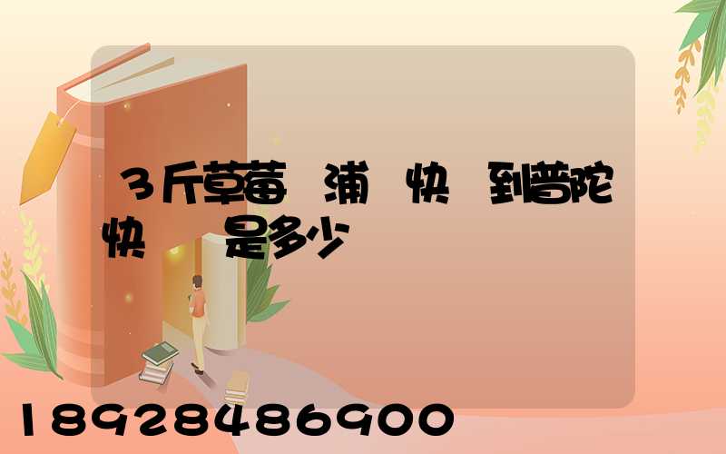 3斤草莓從浦東快遞到普陀快遞費是多少