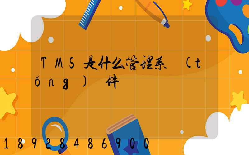 TMS是什么管理系統(tǒng)軟件