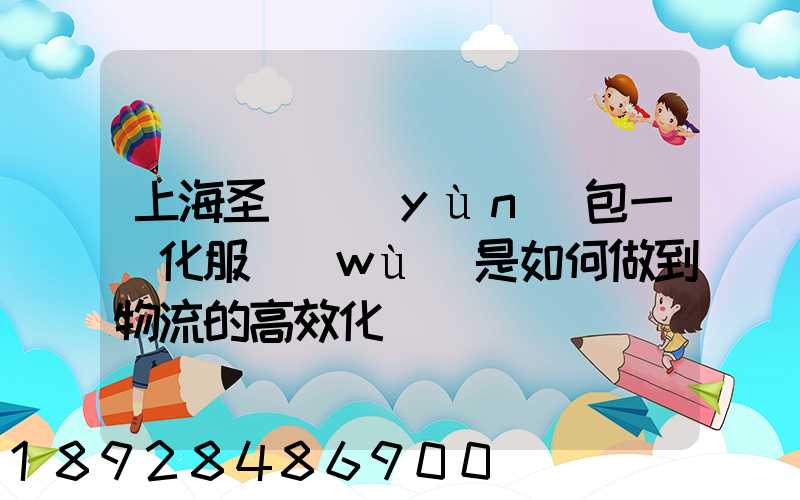 上海圣華運(yùn)包一體化服務(wù)是如何做到物流的高效化