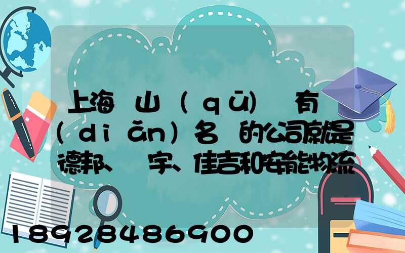 上海寶山區(qū)這有點(diǎn)名氣的公司就是德邦、華宇、佳吉和安能物流,誰能分析...