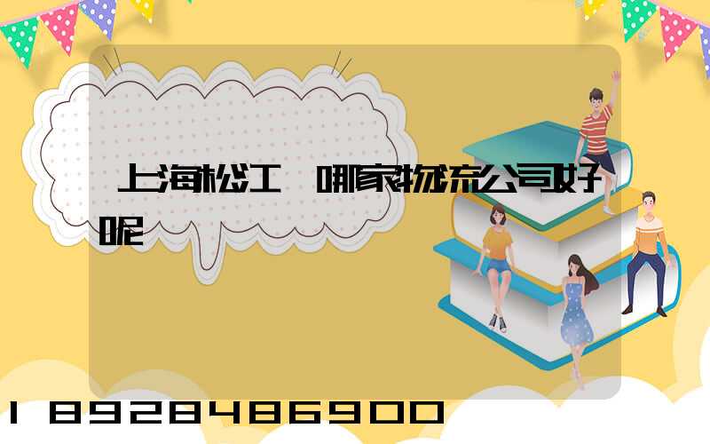 上海松江區哪家物流公司好呢