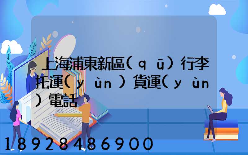 上海浦東新區(qū)行李托運(yùn)貨運(yùn)電話