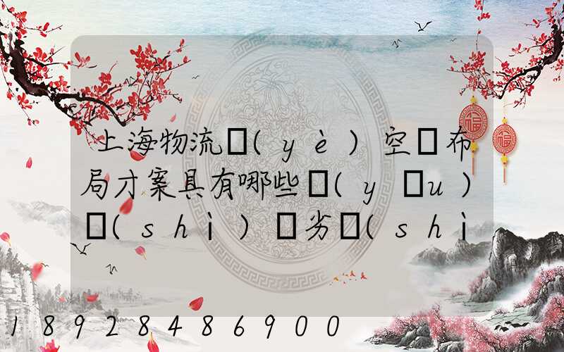 上海物流業(yè)空間布局才案具有哪些優(yōu)勢(shì)與劣勢(shì)
