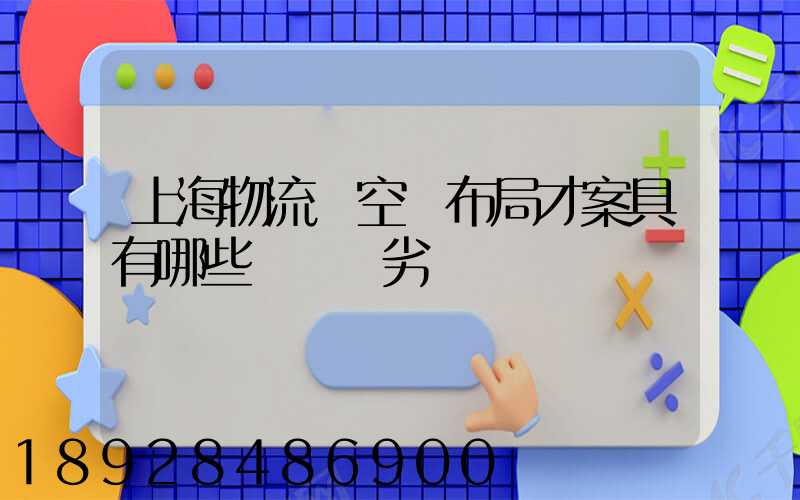 上海物流業空間布局才案具有哪些優勢與劣勢