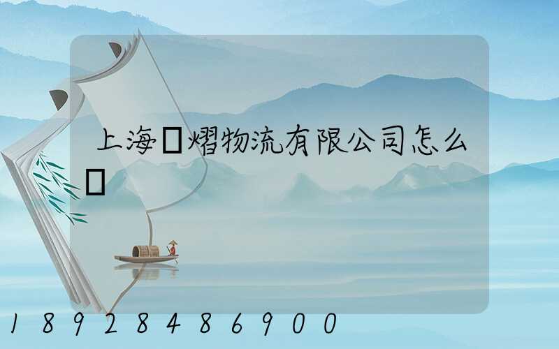 上海興熠物流有限公司怎么樣