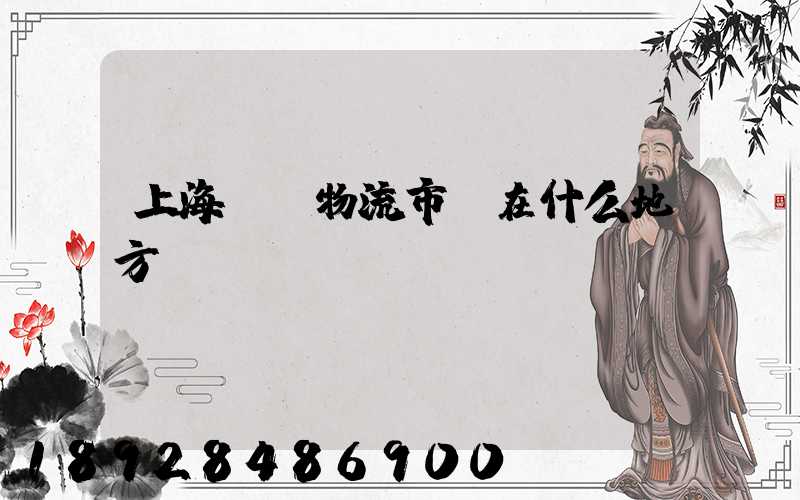 上海貨運物流市場在什么地方