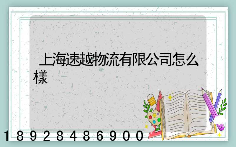 上海速越物流有限公司怎么樣