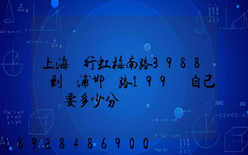 上海閔行虹梅南路3988號到楊浦邯鄲路199號自己駕車要多少分鐘