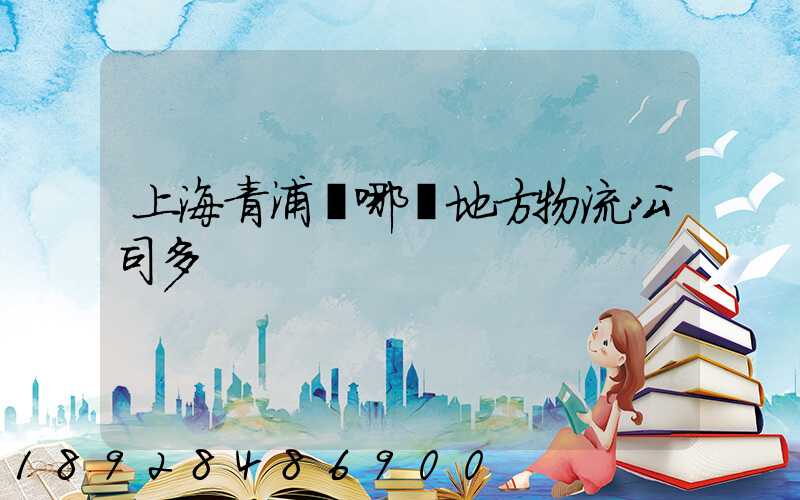 上海青浦區哪個地方物流公司多