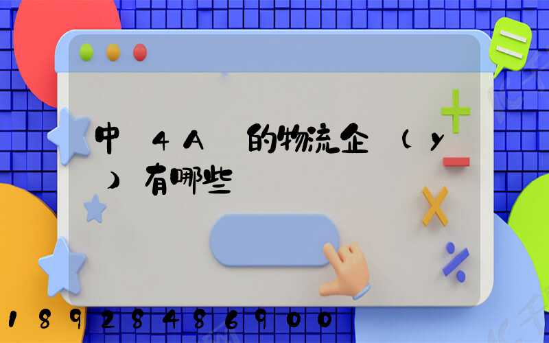 中國4A級的物流企業(yè)有哪些