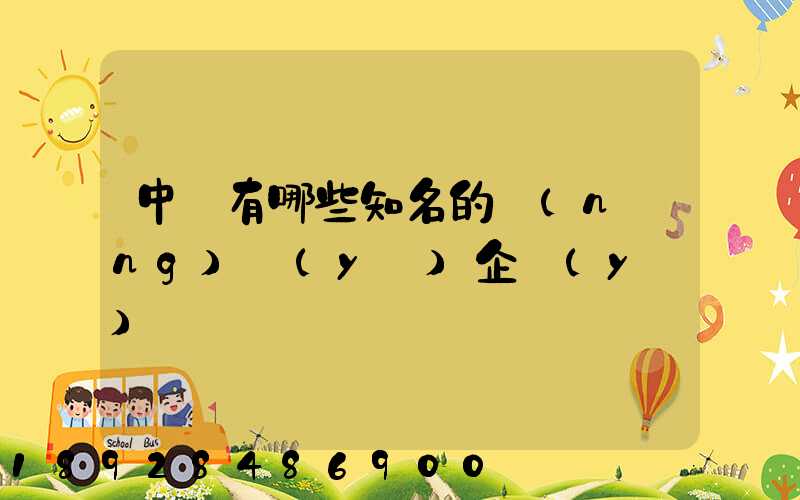 中國有哪些知名的農(nóng)業(yè)企業(yè)