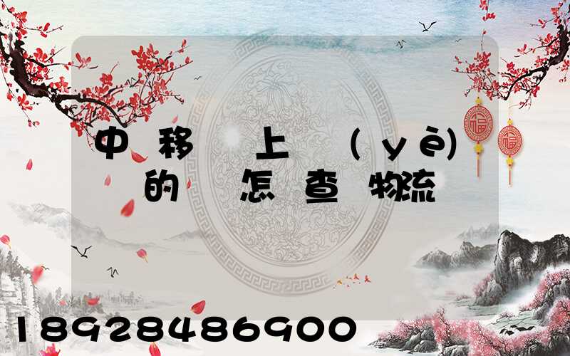 中國移動網上營業(yè)廳買的號碼怎樣查詢物流