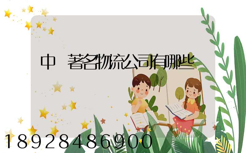 中國著名物流公司有哪些