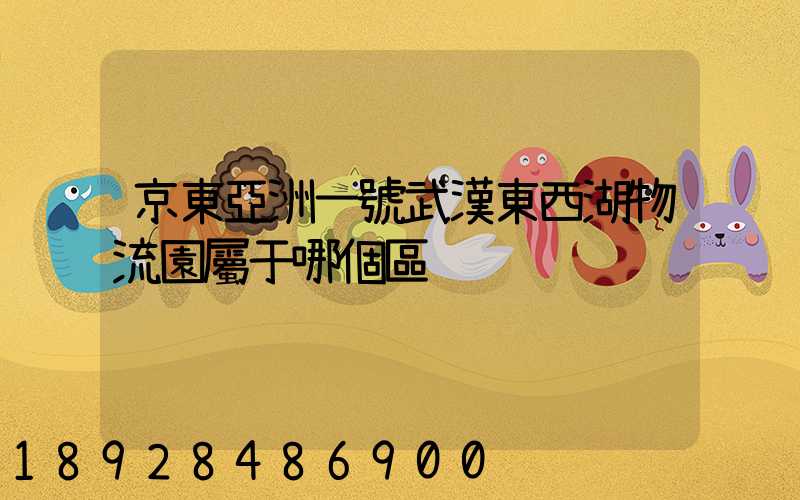京東亞洲一號武漢東西湖物流園屬于哪個區