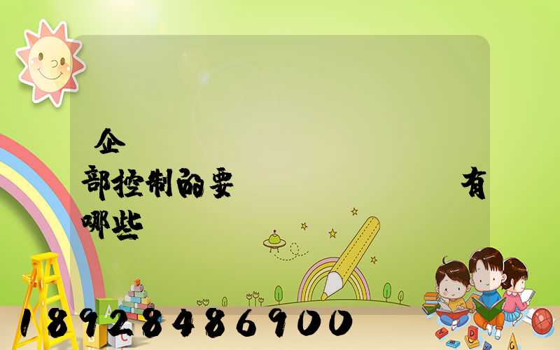 企業(yè)內(nèi)部控制的要點(diǎn)有哪些