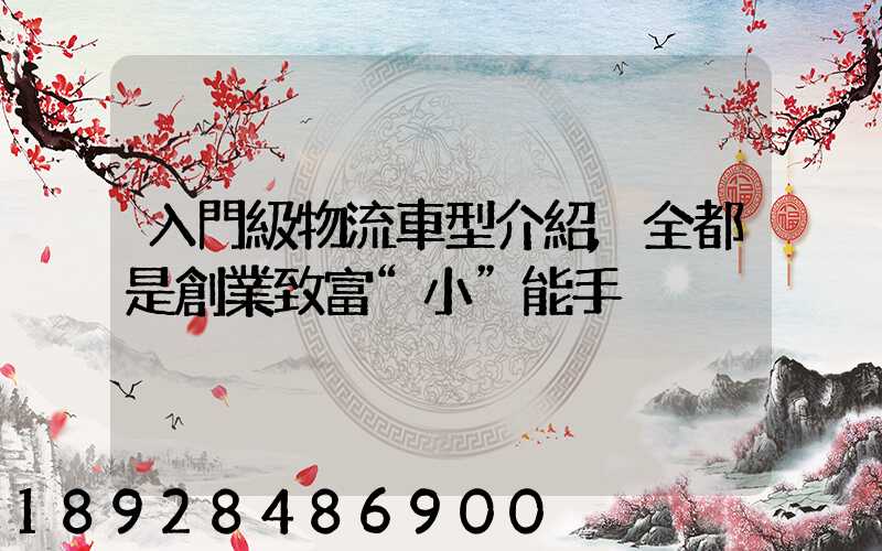 入門級物流車型介紹,全都是創業致富“小”能手