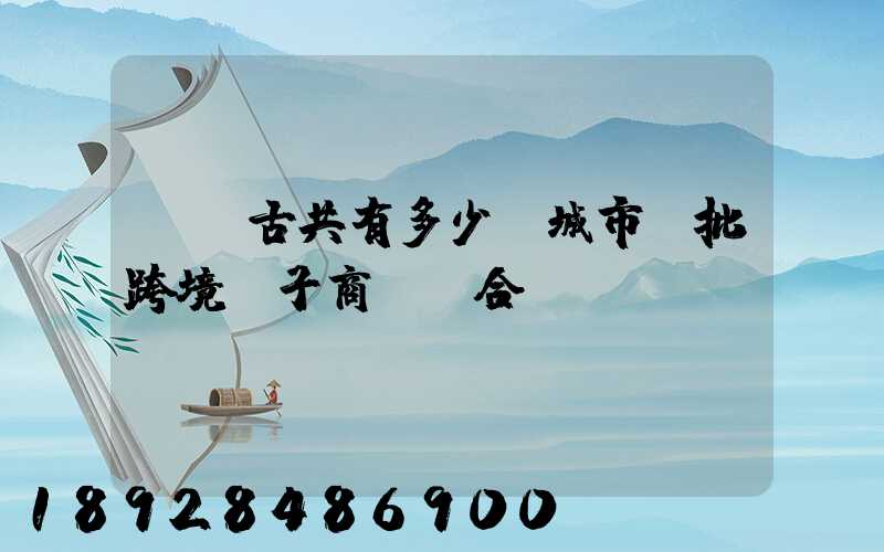 內蒙古共有多少個城市獲批跨境電子商務綜合實驗區