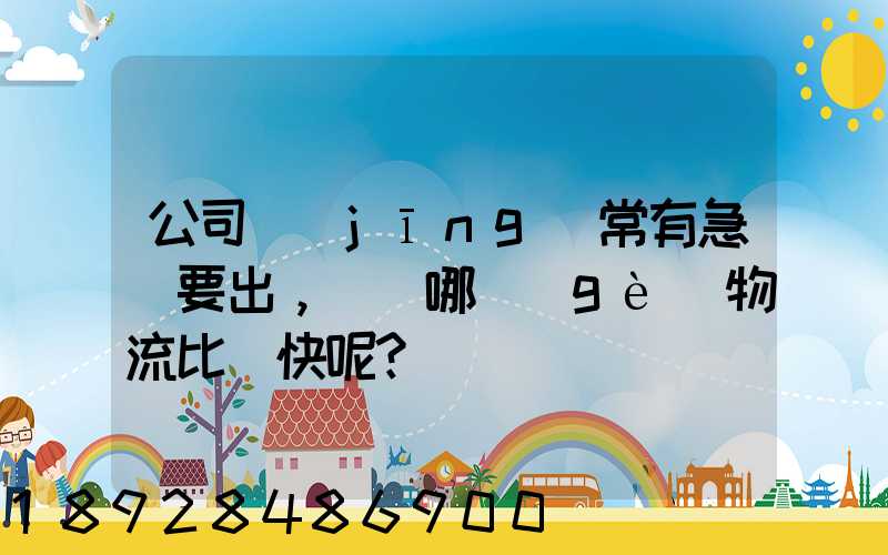 公司經(jīng)常有急貨要出，請問哪個(gè)物流比較快呢？