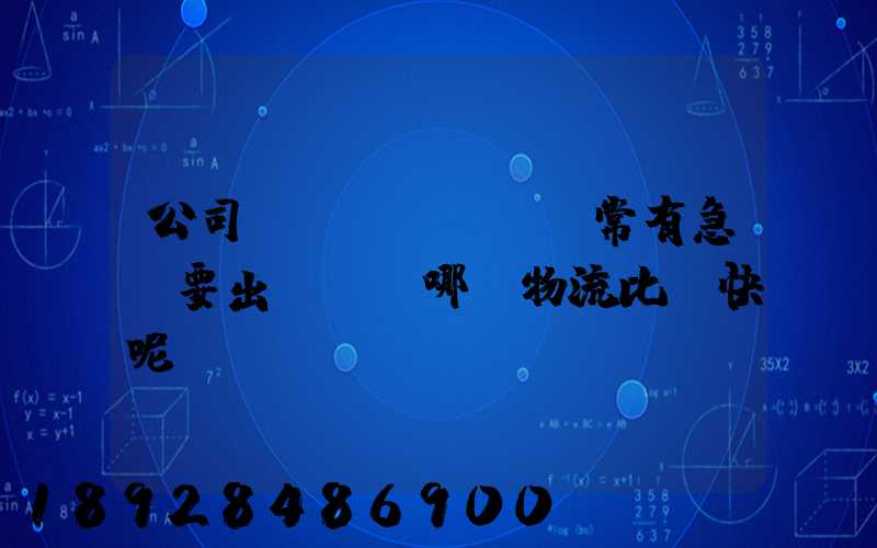 公司經(jīng)常有急貨要出，請問哪個物流比較快呢？