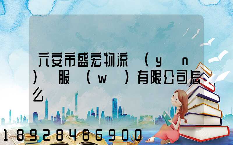 六安市盛宏物流運(yùn)輸服務(wù)有限公司怎么樣