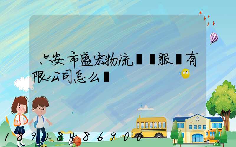 六安市盛宏物流運輸服務有限公司怎么樣