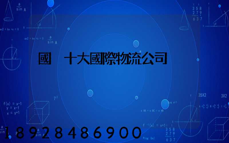 國內十大國際物流公司