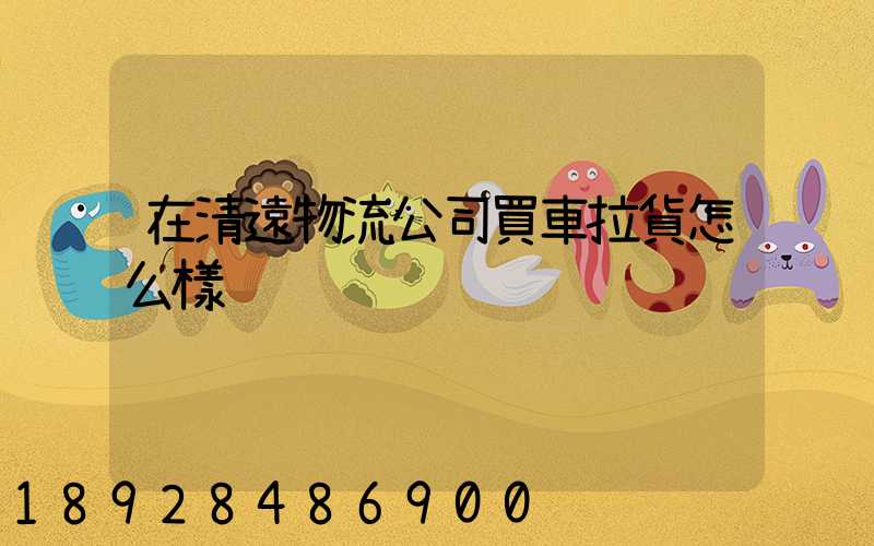 在清遠物流公司買車拉貨怎么樣