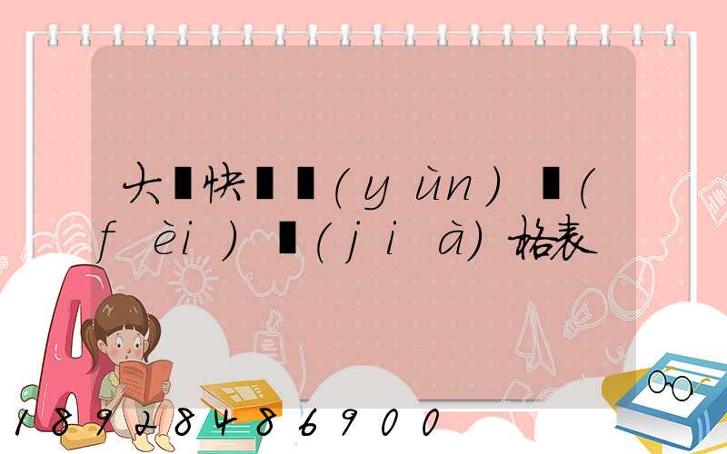 大連快遞運(yùn)費(fèi)價(jià)格表