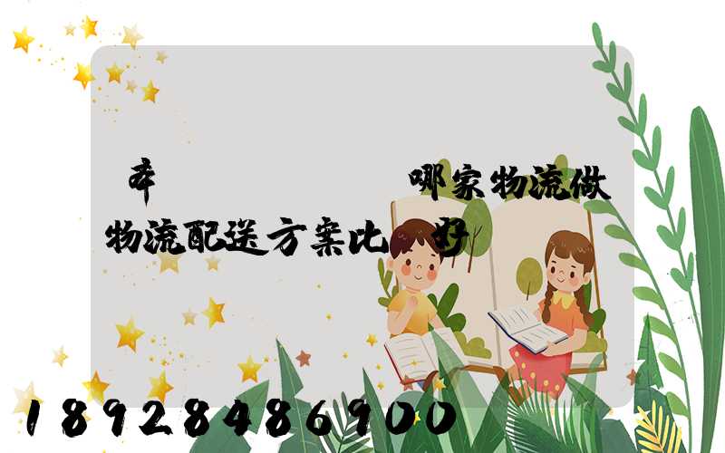 奉賢區(qū)哪家物流做物流配送方案比較好