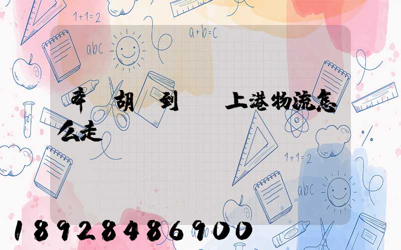 奉賢胡橋到.·上港物流怎么走