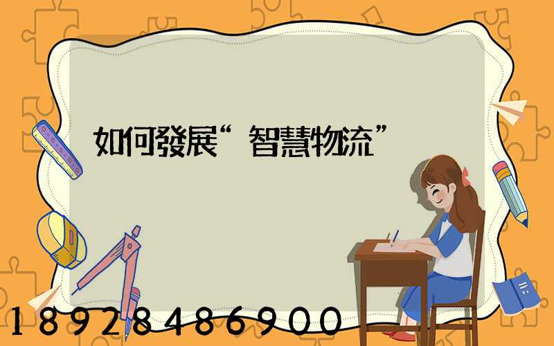 如何發展“智慧物流”