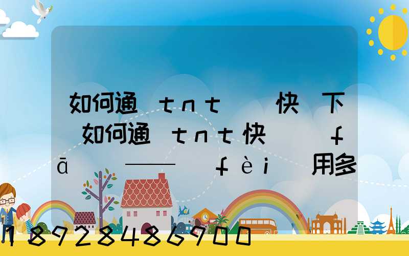 如何通過tnt國際快遞下單如何通過tnt快遞發(fā)貨——費(fèi)用多少