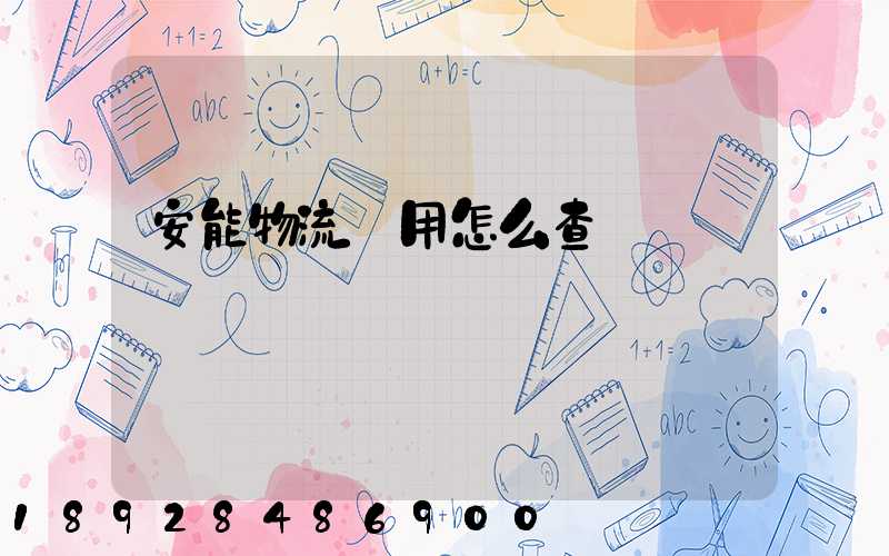 安能物流費用怎么查