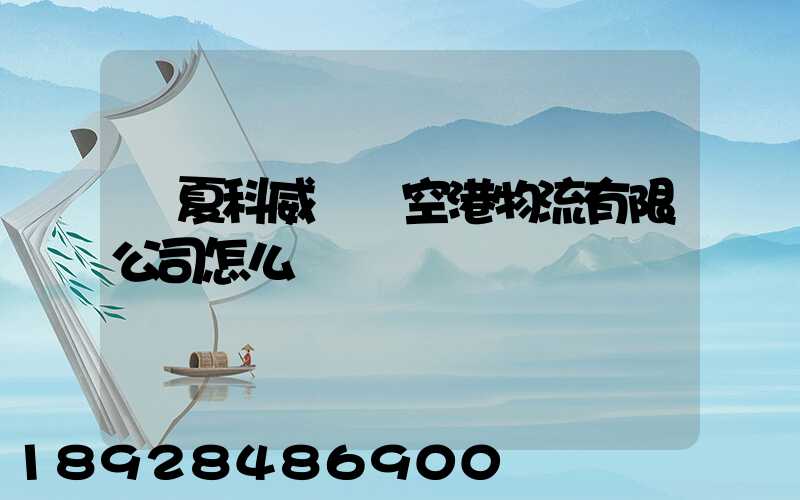 寧夏科威國際空港物流有限公司怎么樣