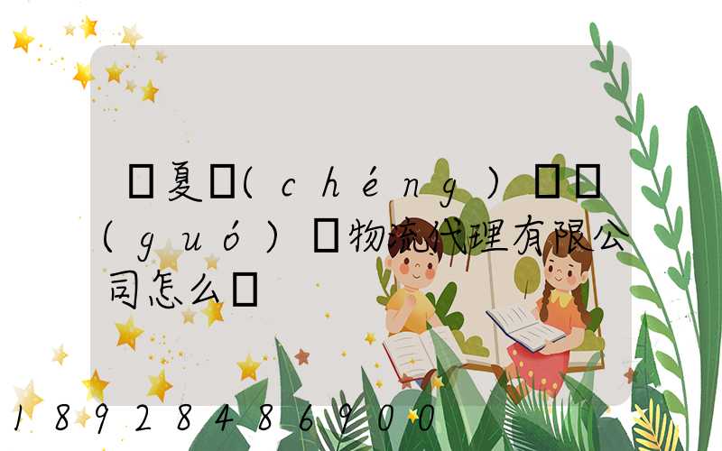 寧夏誠(chéng)鐵國(guó)際物流代理有限公司怎么樣