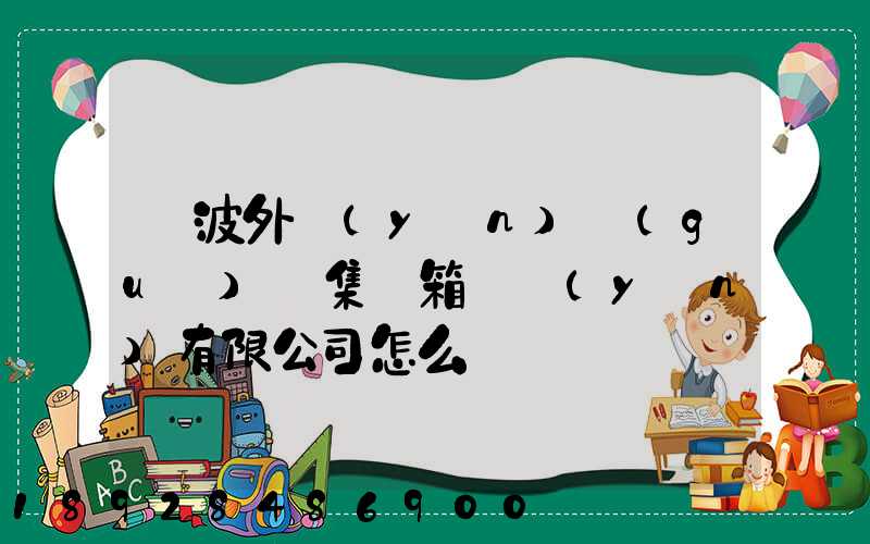 寧波外運(yùn)國(guó)際集裝箱貨運(yùn)有限公司怎么樣