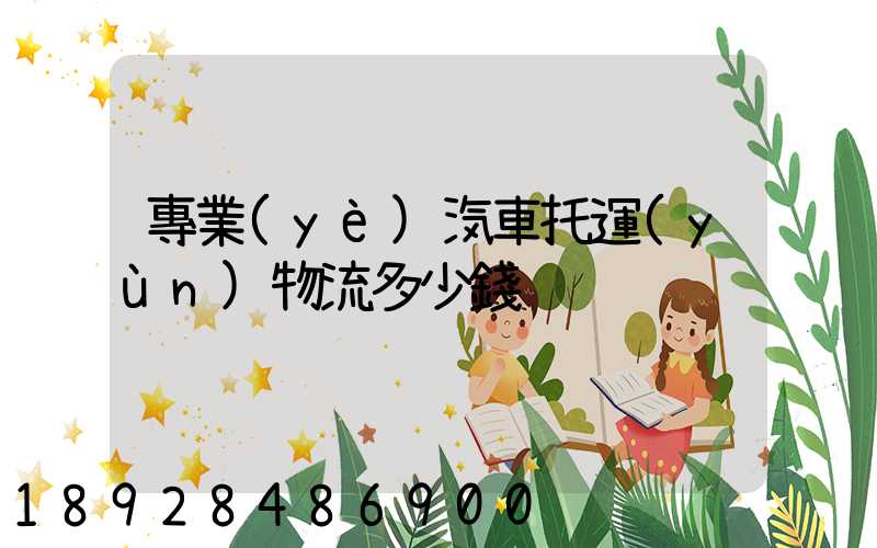 專業(yè)汽車托運(yùn)物流多少錢