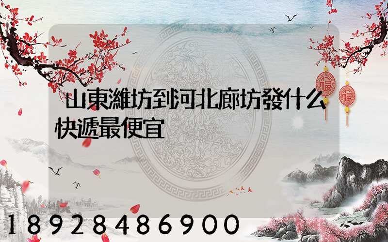 山東濰坊到河北廊坊發什么快遞最便宜