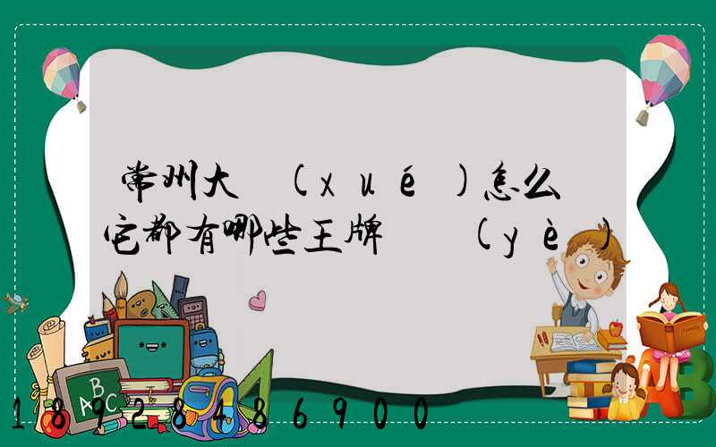 常州大學(xué)怎么樣它都有哪些王牌專業(yè)