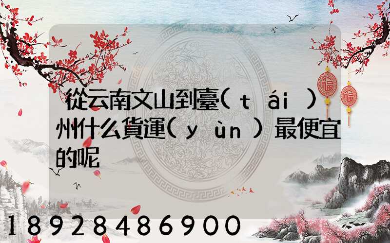 從云南文山到臺(tái)州什么貨運(yùn)最便宜的呢