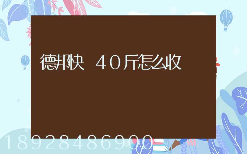 德邦快遞40斤怎么收費