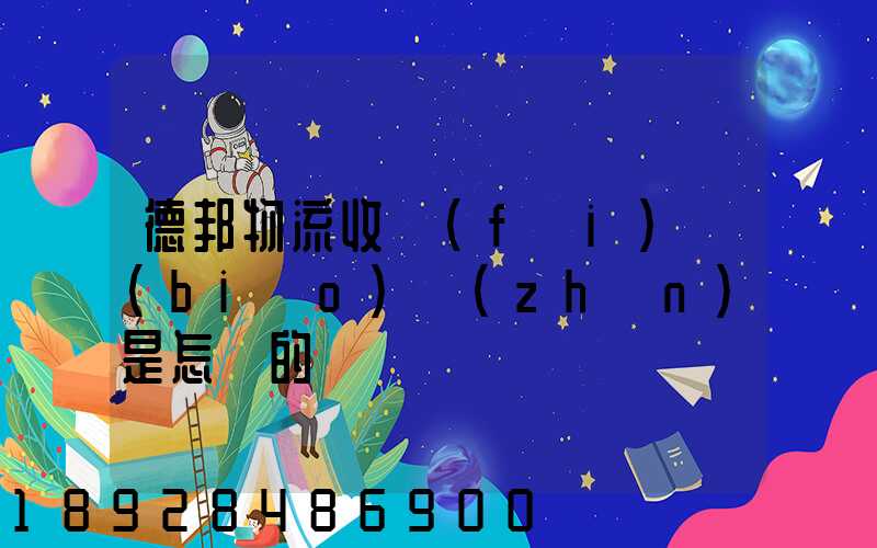 德邦物流收費(fèi)標(biāo)準(zhǔn)是怎樣的