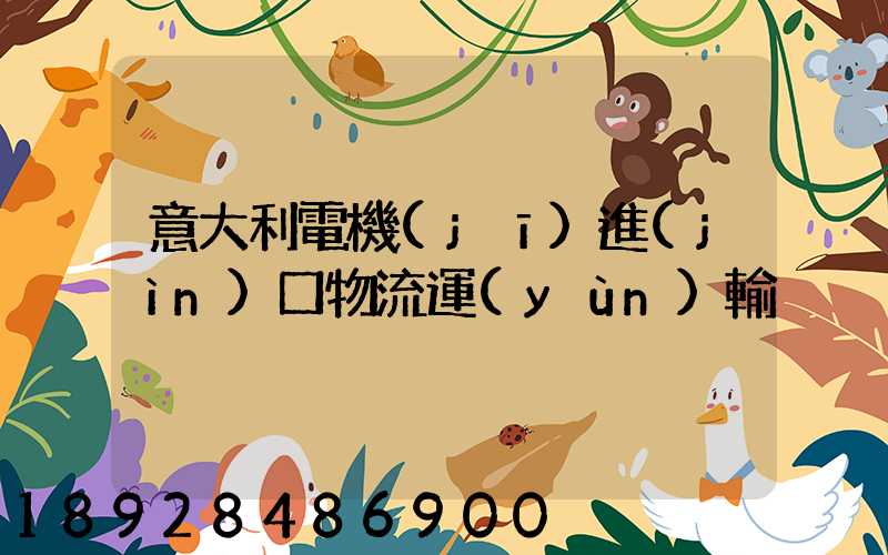 意大利電機(jī)進(jìn)口物流運(yùn)輸