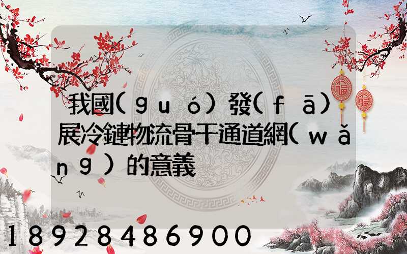 我國(guó)發(fā)展冷鏈物流骨干通道網(wǎng)的意義