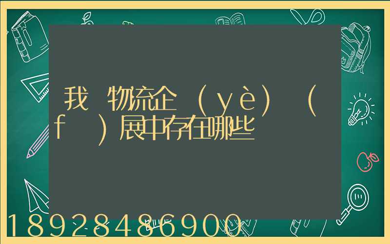 我國物流企業(yè)發(fā)展中存在哪些問題