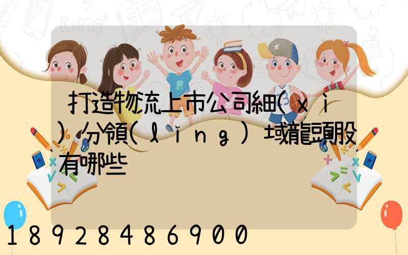 打造物流上市公司細(xì)分領(lǐng)域龍頭股有哪些