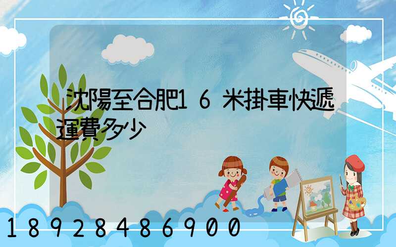 沈陽至合肥16米掛車快遞運費多少