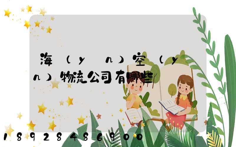 海運(yùn)空運(yùn)物流公司有哪些