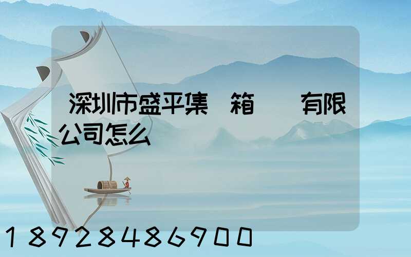 深圳市盛平集裝箱運輸有限公司怎么樣