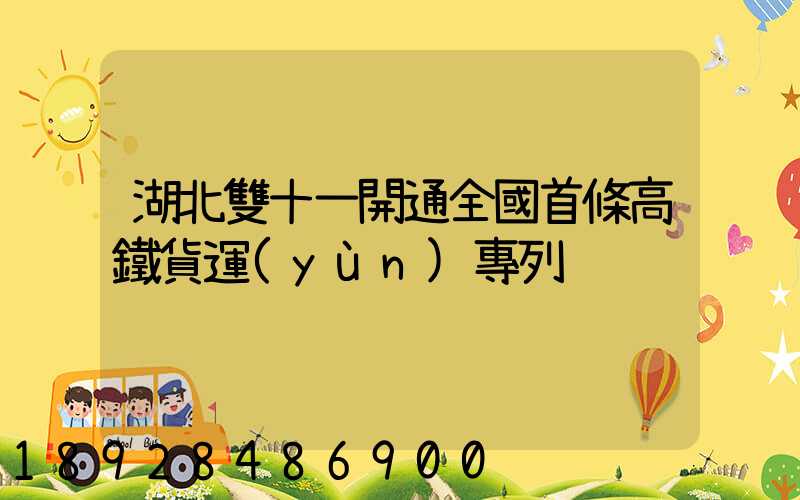 湖北雙十一開通全國首條高鐵貨運(yùn)專列